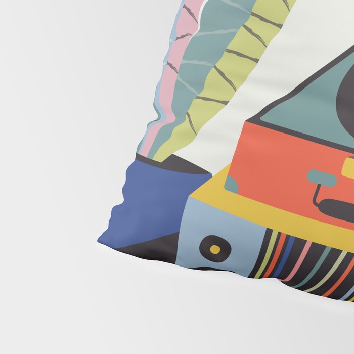 Retro Record Player Pillow Sham Gallery Image 4