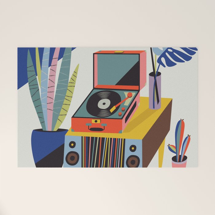 Retro Record Player Welcome Mat Gallery Image 1