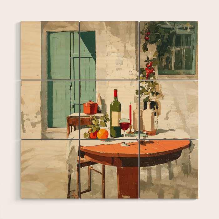 Rustic Holiday Courtyard Still Life Wood Wall Art Gallery Image 1