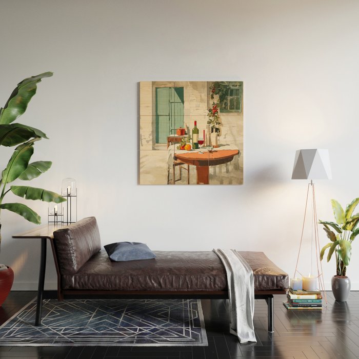 Rustic Holiday Courtyard Still Life Wood Wall Art Gallery Image 2