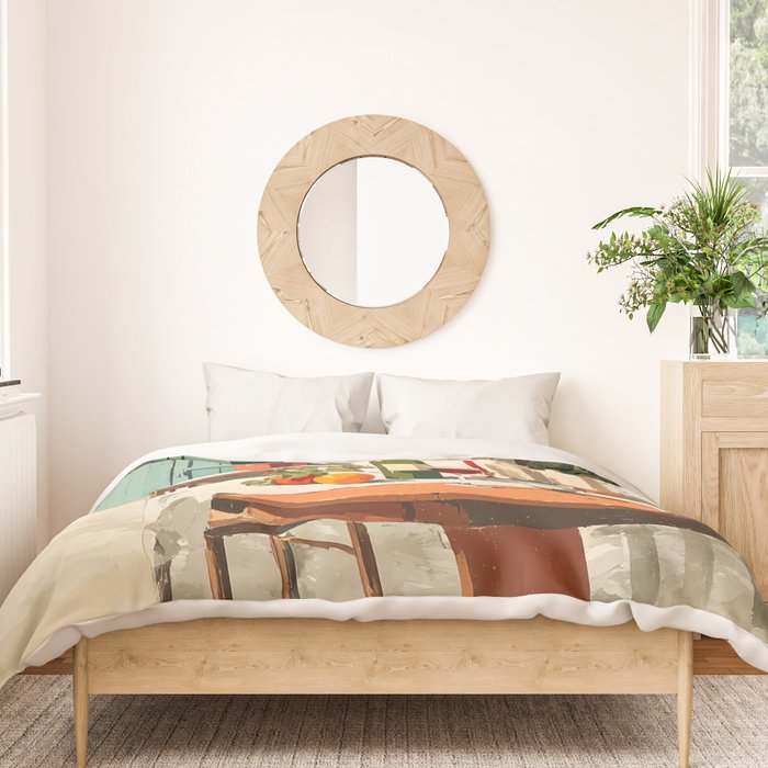 Rustic Holiday Courtyard Still Life Duvet Cover Gallery Image 3