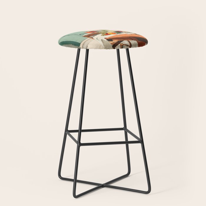 Rustic Holiday Courtyard Still Life Stool Gallery Image 1
