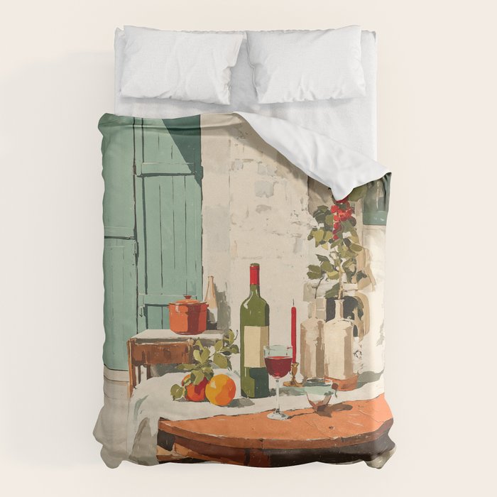 Rustic Holiday Courtyard Still Life Duvet Cover Gallery Image 6