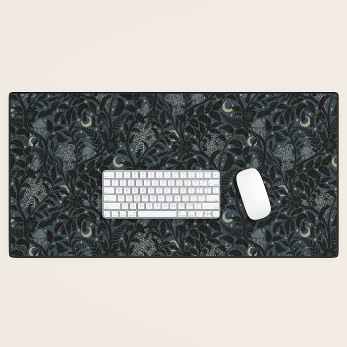 Mysterious Garden - midnight blue Desk Mat Gallery Image 1