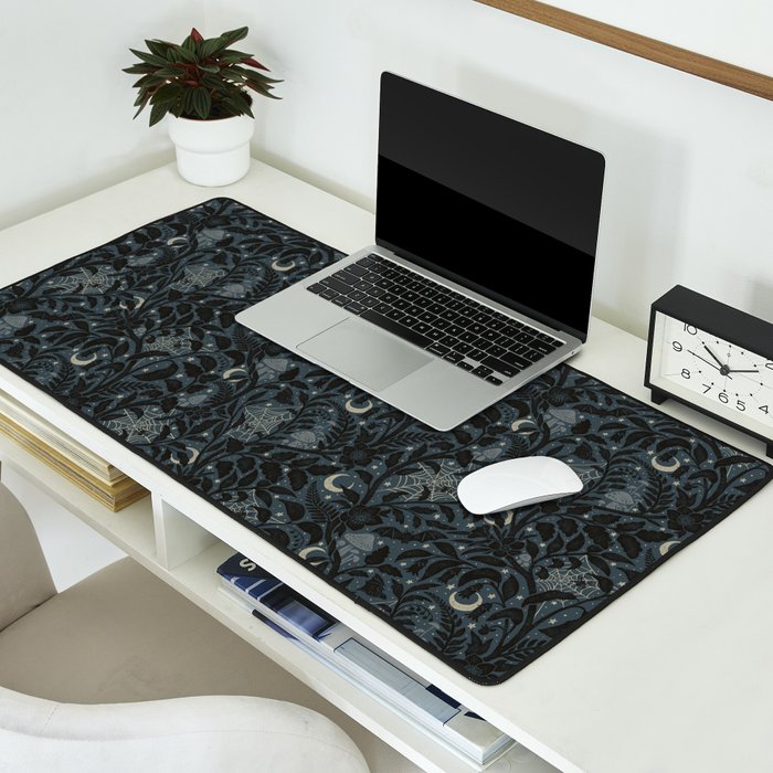 Mysterious Garden - midnight blue Desk Mat Gallery Image 2