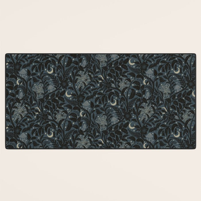 Mysterious Garden - midnight blue Desk Mat Gallery Image 3