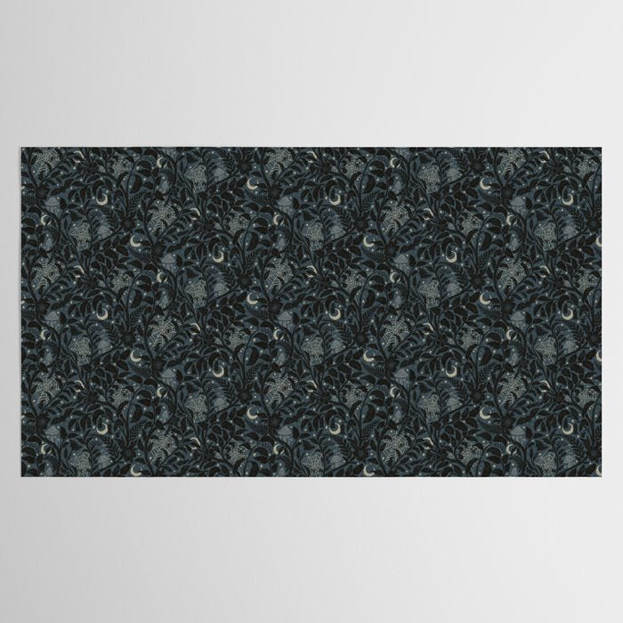 Mysterious Garden - midnight blue Tablecloth Gallery Image 2