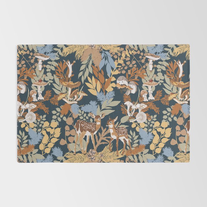 Colorful Dark Forest Animals B Rug Gallery Image 2