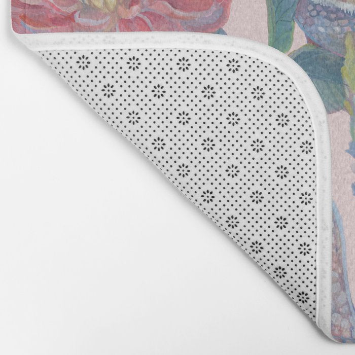 Pink Floral Garden Snake Bath Mat Gallery Image 2