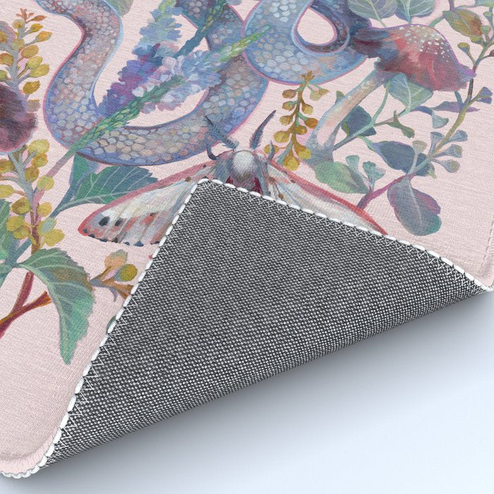 Pink Floral Garden Snake Rug Gallery Image 4