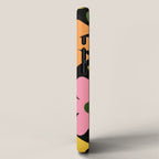 Retro Flower - Big Daisy Black background iPhone Case Gallery Image 2