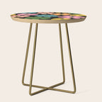 Retro Flower - Big Daisy Black background Side Table Gallery Image 1