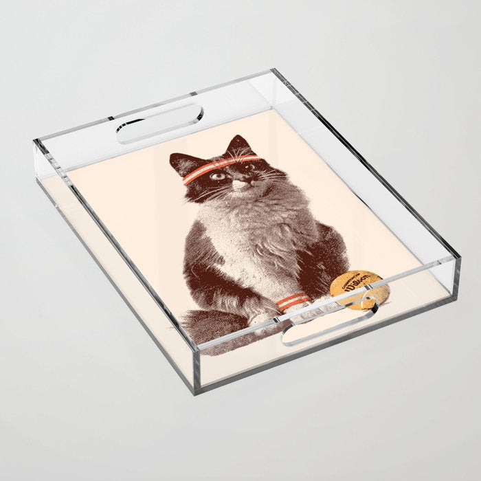 Tennis Cat Acrylic Tray Gallery Image 1