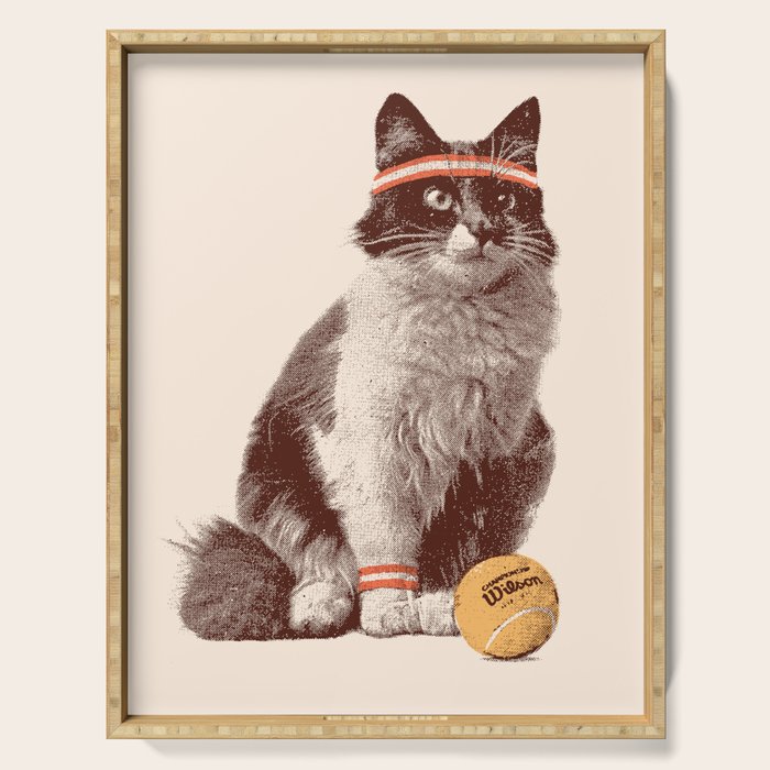 Tennis Cat Serving Tray Gallery Image 1