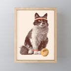 Tennis Cat Mini Art Print Gallery Image 1