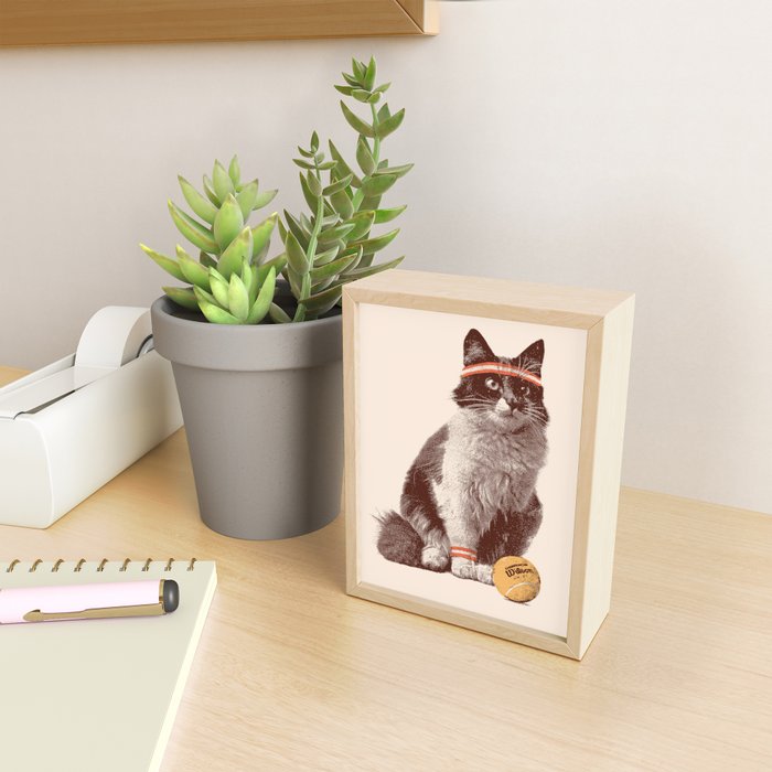 Tennis Cat Mini Art Print Gallery Image 2
