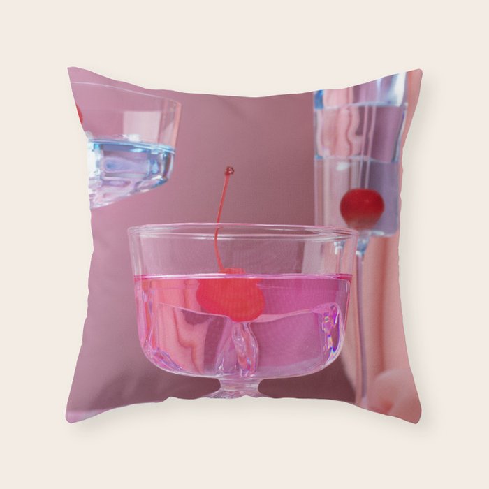 Pink party Throw Pillow Gallery Image 1