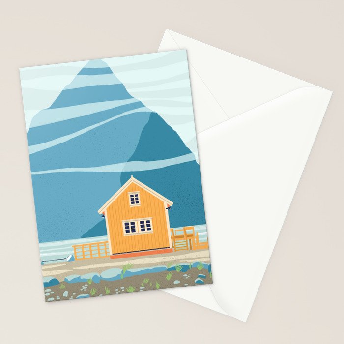 Norway, tiny house on an island Stationery Card Gallery Image 2