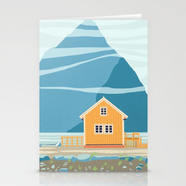 Norway, tiny house on an island Stationery Card Gallery Image 2
