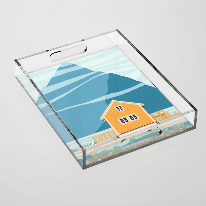 Norway, tiny house on an island Acrylic Tray Gallery Image 1