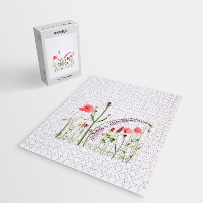 Flowers Flat Lay - Colorful Mixed Wildflowers - Poppies - Floral Jigsaw Puzzle Gallery Image 2