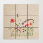 Flowers Flat Lay - Colorful Mixed Wildflowers - Poppies - Floral Wood Wall Art Gallery Image 1