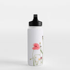 Flowers Flat Lay - Colorful Mixed Wildflowers - Poppies - Floral Water Bottle Gallery Image 3