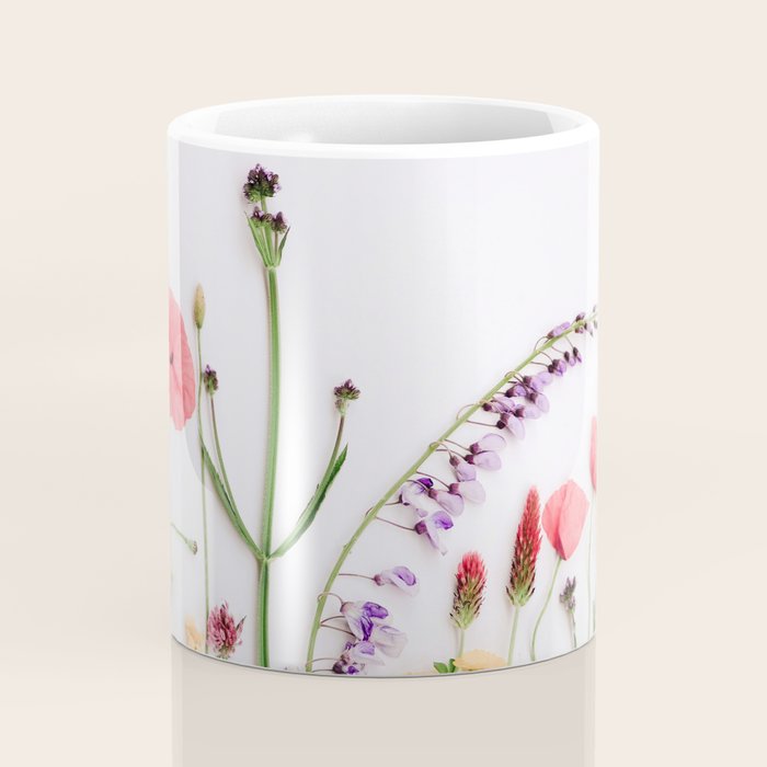 Flowers Flat Lay - Colorful Mixed Wildflowers - Poppies - Floral Coffee Mug Gallery Image 4
