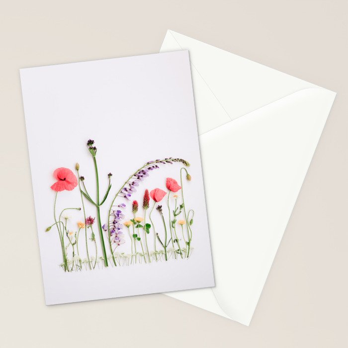 Flowers Flat Lay - Colorful Mixed Wildflowers - Poppies - Floral Stationery Card Gallery Image 2