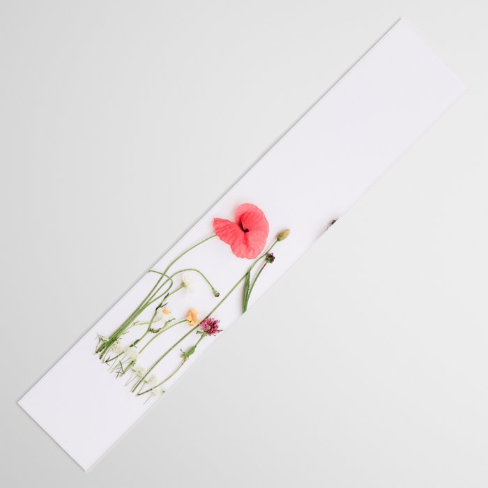 Flowers Flat Lay - Colorful Mixed Wildflowers - Poppies - Floral Table Runner Gallery Image 3