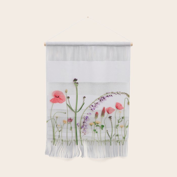 Flowers Flat Lay - Colorful Mixed Wildflowers - Poppies - Floral Wall Hanging Gallery Image 1