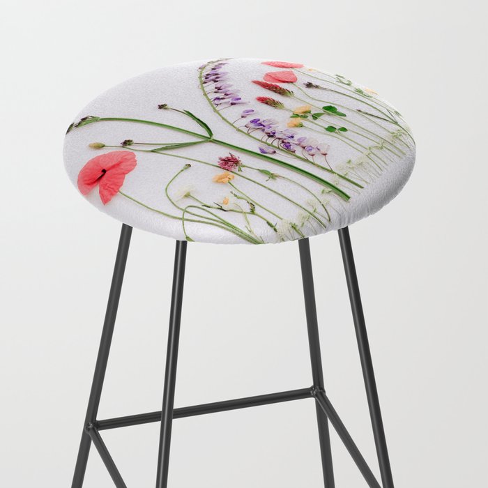 Flowers Flat Lay - Colorful Mixed Wildflowers - Poppies - Floral Stool Gallery Image 2