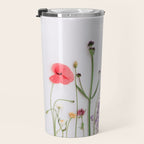 Flowers Flat Lay - Colorful Mixed Wildflowers - Poppies - Floral Travel Mug Gallery Image 3