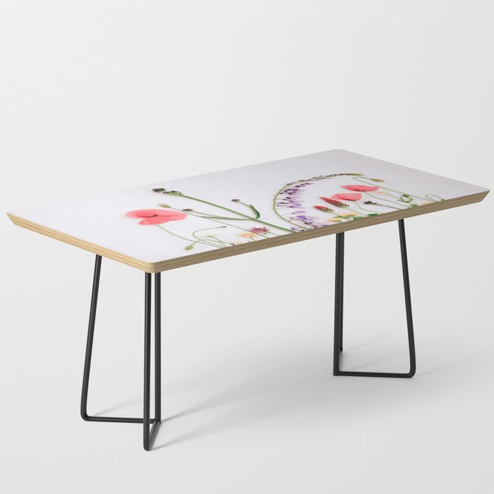 Flowers Flat Lay - Colorful Mixed Wildflowers - Poppies - Floral Coffee Table Gallery Image 1