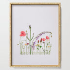 Flowers Flat Lay - Colorful Mixed Wildflowers - Poppies - Floral Serving Tray Gallery Image 1