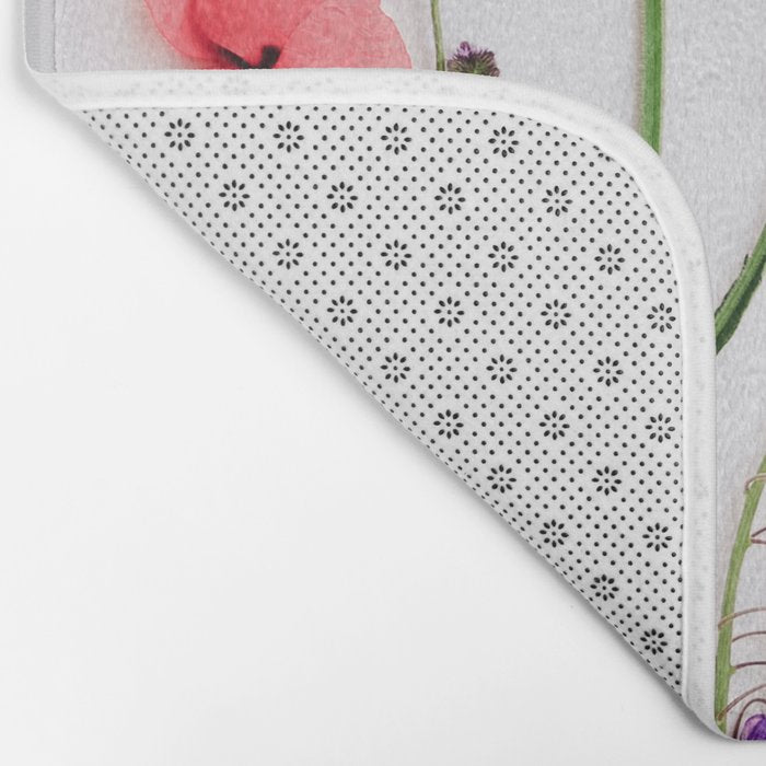 Flowers Flat Lay - Colorful Mixed Wildflowers - Poppies - Floral Bath Mat Gallery Image 2