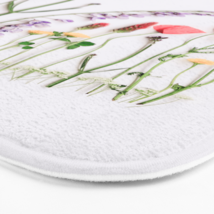 Flowers Flat Lay - Colorful Mixed Wildflowers - Poppies - Floral Bath Mat Gallery Image 3