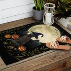 The Black Cat on Halloween Night Outdoor Rug Gallery Image 2