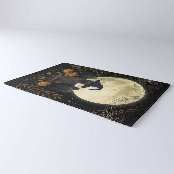 The Black Cat on Halloween Night Rug Gallery Image 3