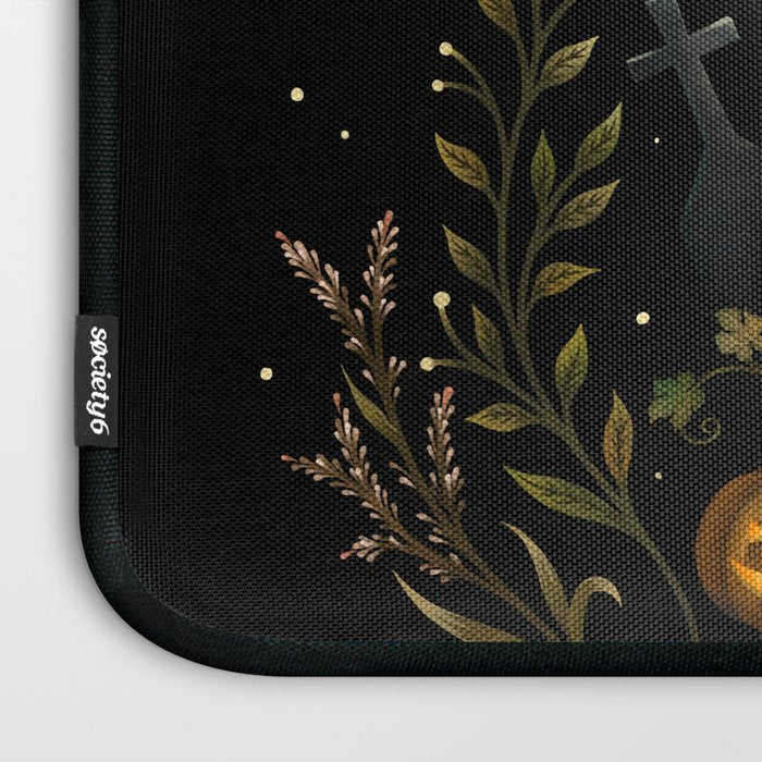 The Black Cat on Halloween Night Laptop Sleeve Gallery Image 3
