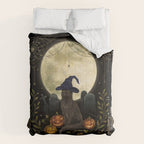The Black Cat on Halloween Night Comforter Gallery Image 6