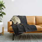 The Black Cat on Halloween Night Throw Blanket Gallery Image 1