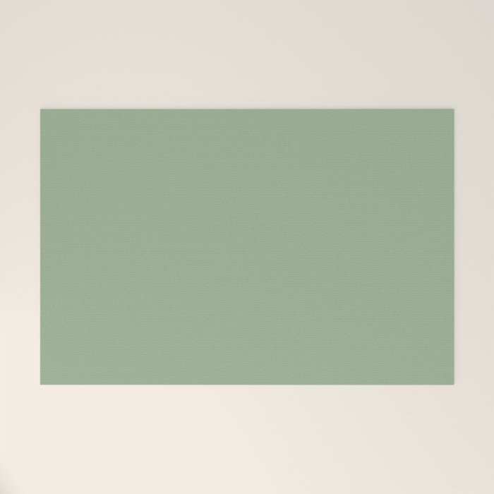Solid Color SAGE GREEN  Welcome Mat Gallery Image 1