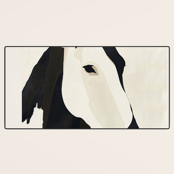 Horse in Black and White Desk Mat Gallery Image 3