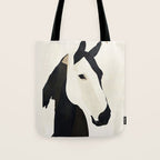 Horse in Black and White Tote Bag Gallery Image 1