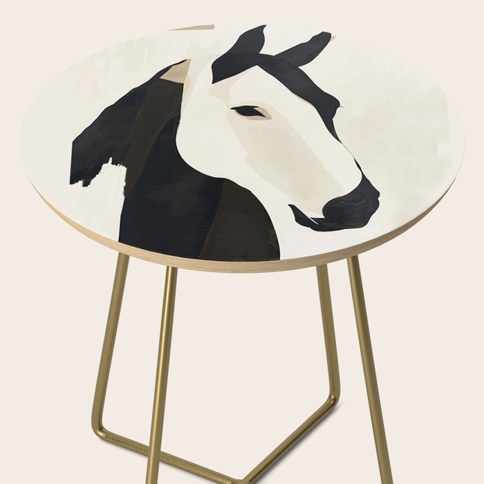 Horse in Black and White Side Table Gallery Image 2