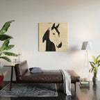 Horse in Black and White Wood Wall Art Gallery Image 2