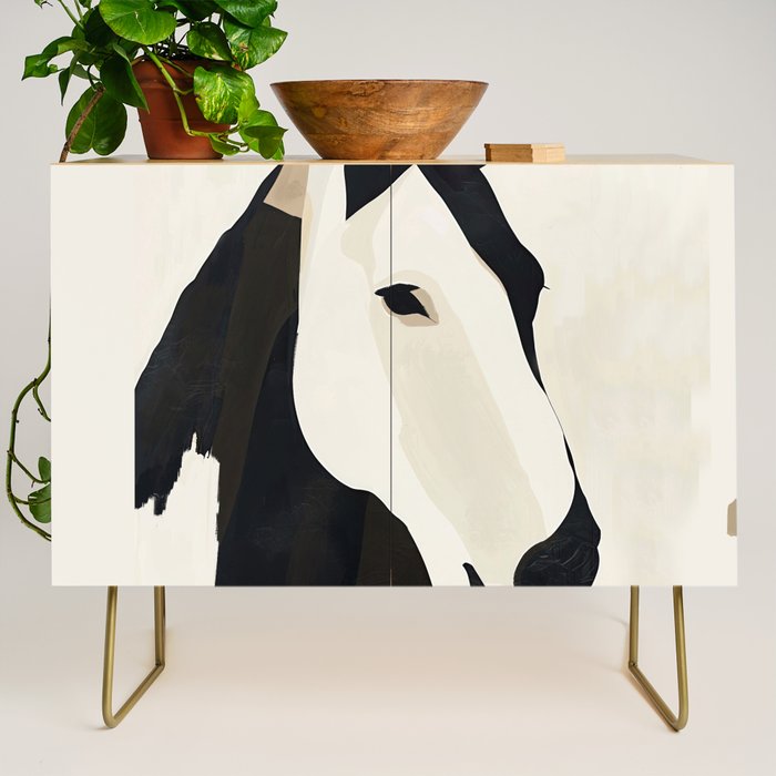 Horse in Black and White Credenza Gallery Image 1