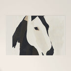Horse in Black and White Welcome Mat Gallery Image 1