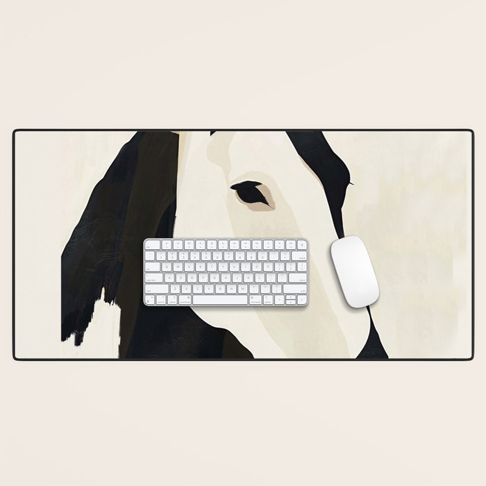 Horse in Black and White Desk Mat Gallery Image 1